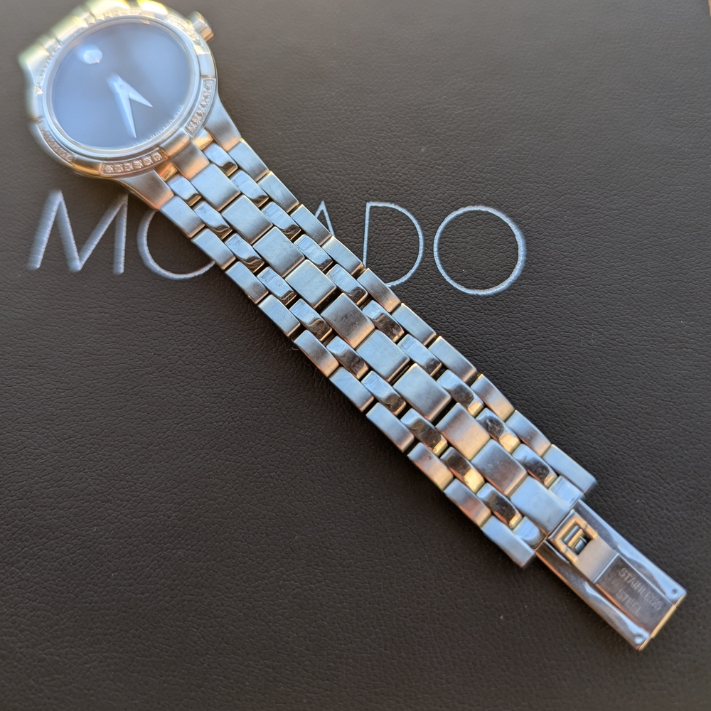 Movado Silver Diamond Watch - Picture 3 of 12